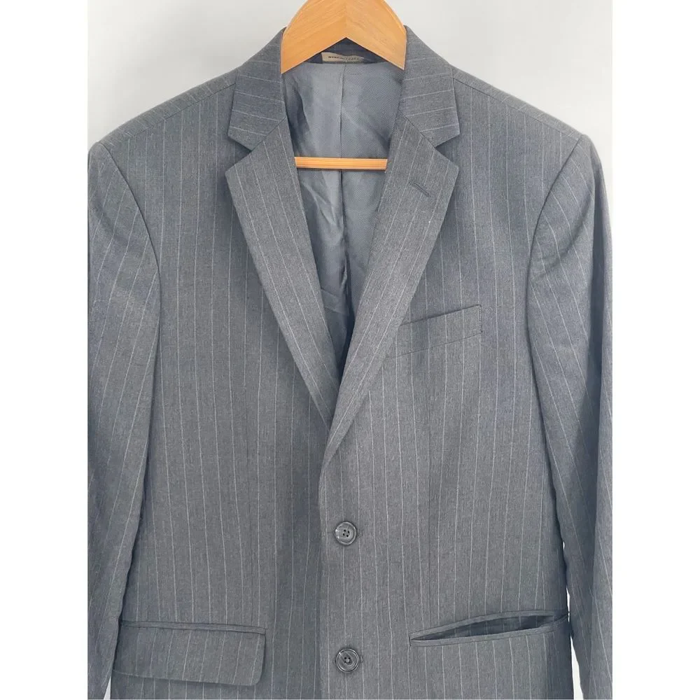 Banana Republic Blazer Suit Jacket‎ Men Size 38 Gray Stripe